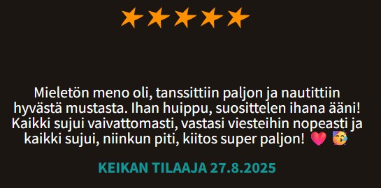 Arvostelu keikasta buukka bändi sivustolla